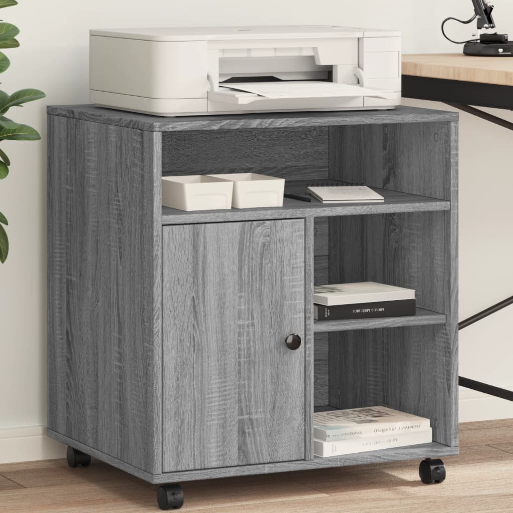 Printer Stand with Wheels Grey Sonoma 60x50x67 cm