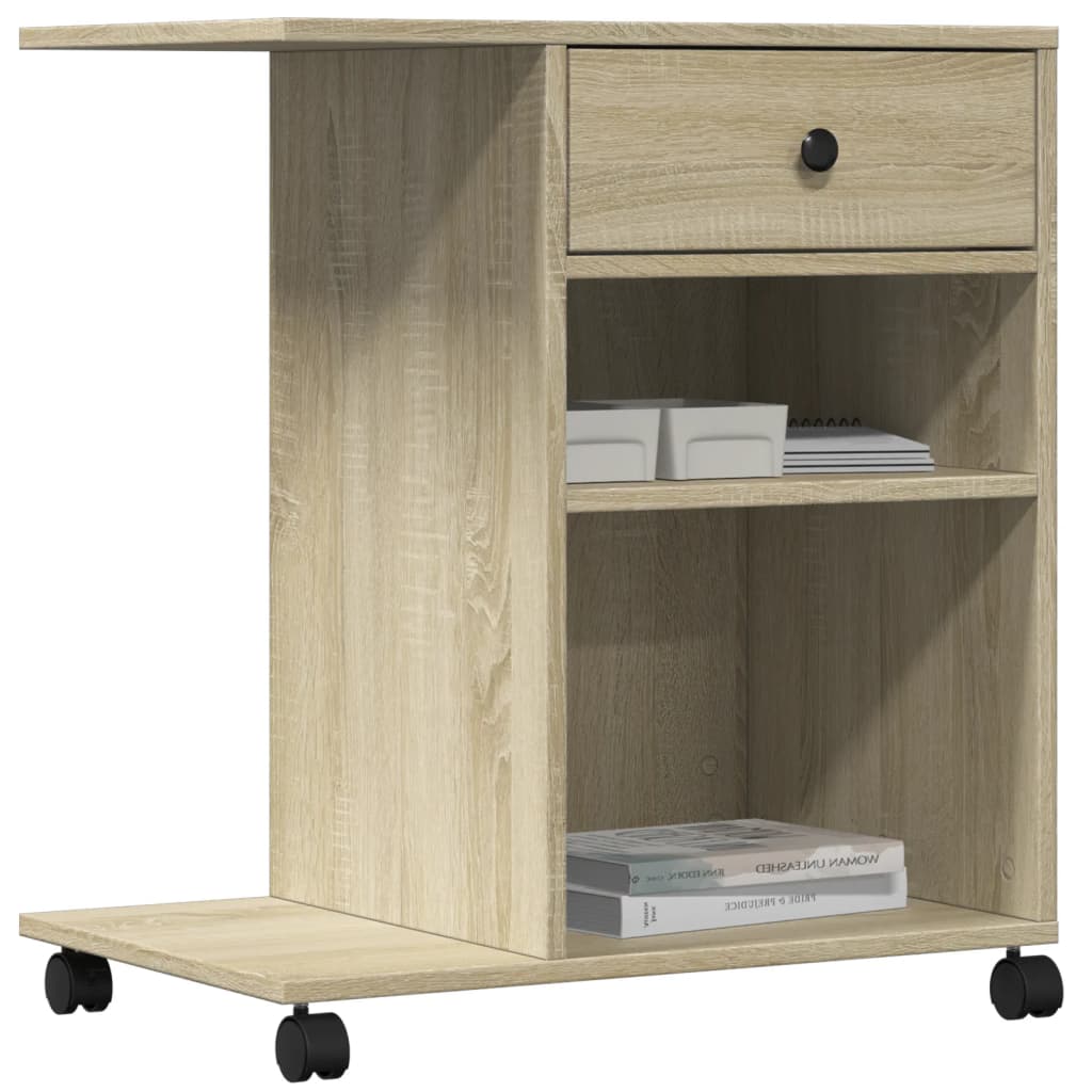 Printer Stand with Wheels Sonoma Oak 60x40x68,5 cm