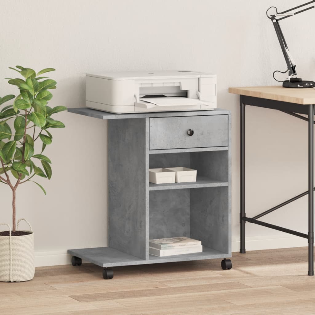 Printer Stand with Wheels Concrete Grey 60x40x68,5 cm