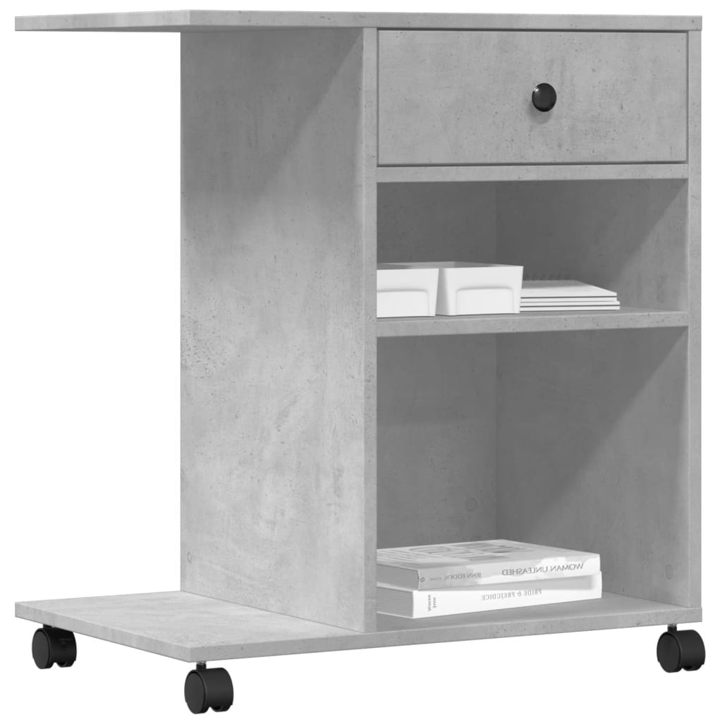 Printer Stand with Wheels Concrete Grey 60x40x68,5 cm