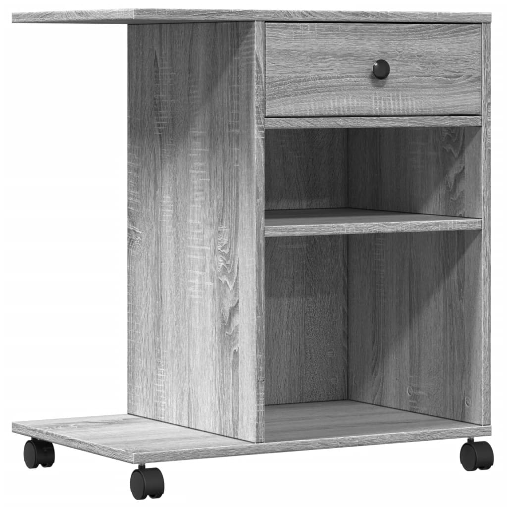 Printer Stand with Wheels Grey Sonoma 60x40x68,5 cm