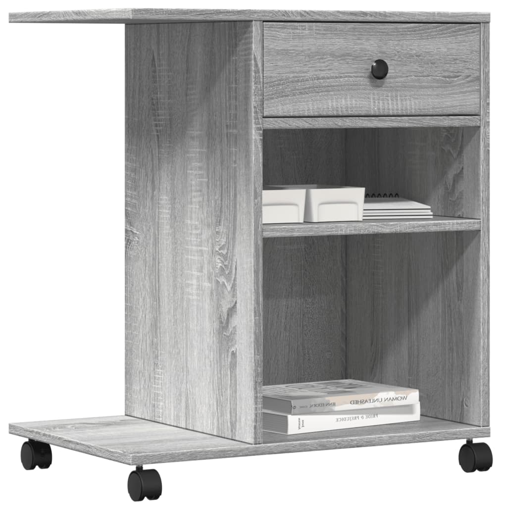 Printer Stand with Wheels Grey Sonoma 60x40x68,5 cm