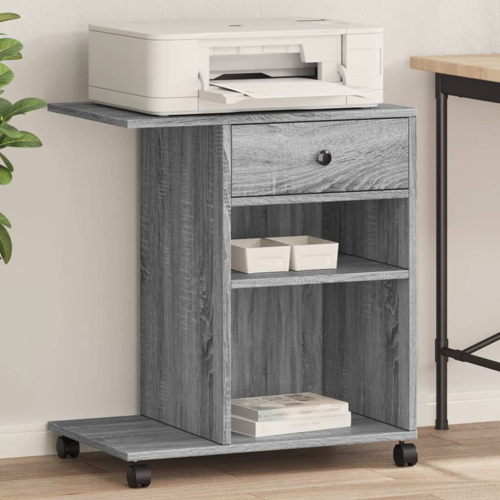 Printer Stand with Wheels Grey Sonoma 60x40x68,5 cm