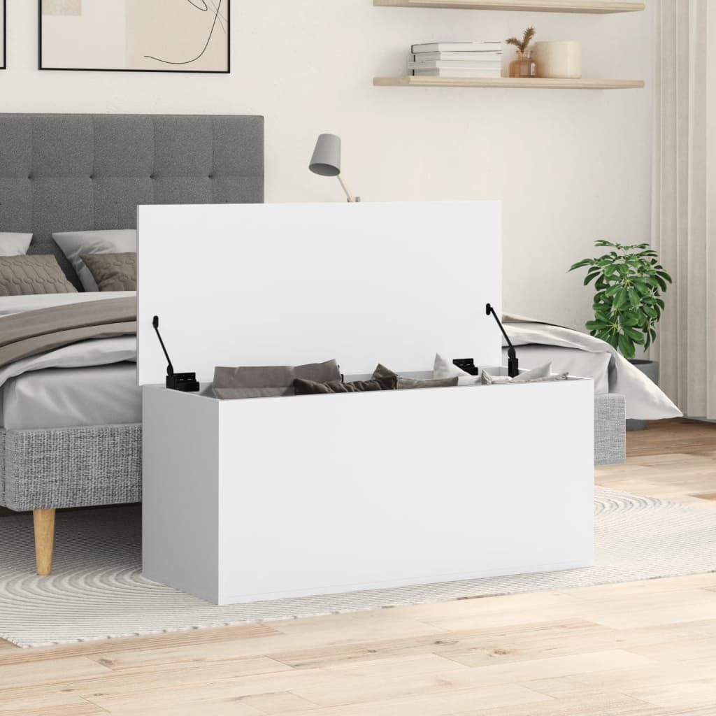 vidaXL Storage Box White 100x42x46 cm Engineered Wood