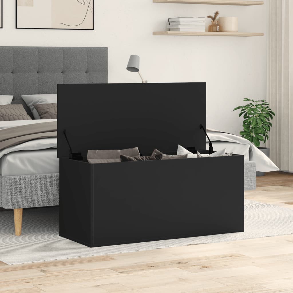 vidaXL Storage Box Black 100x42x46 cm Engineered Wood