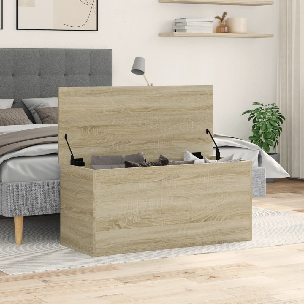 vidaXL Storage Box Sonoma Oak 100x42x46 cm Engineered Wood