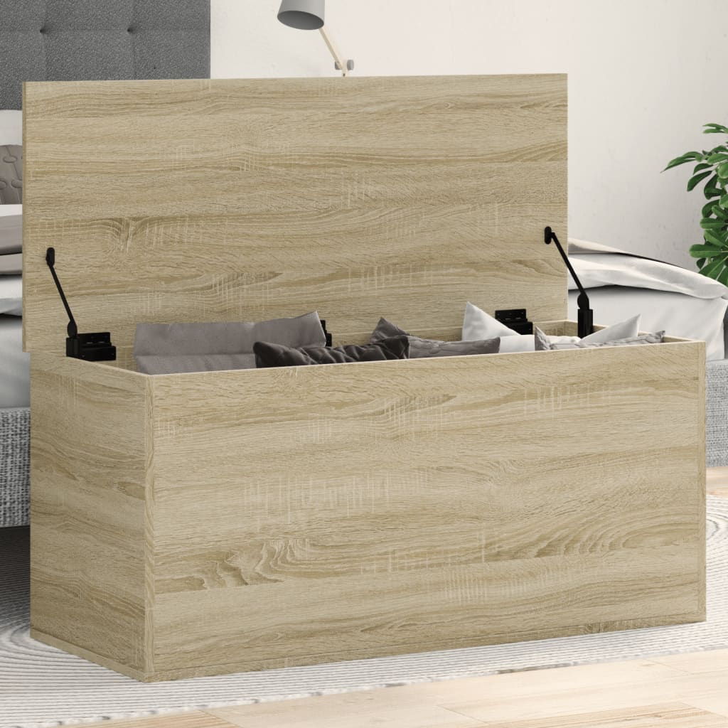 vidaXL Storage Box Sonoma Oak 100x42x46 cm Engineered Wood