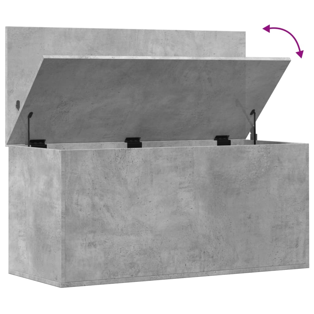 vidaXL Storage Box Concrete Grey 100x42x46 cm Engineered Wood