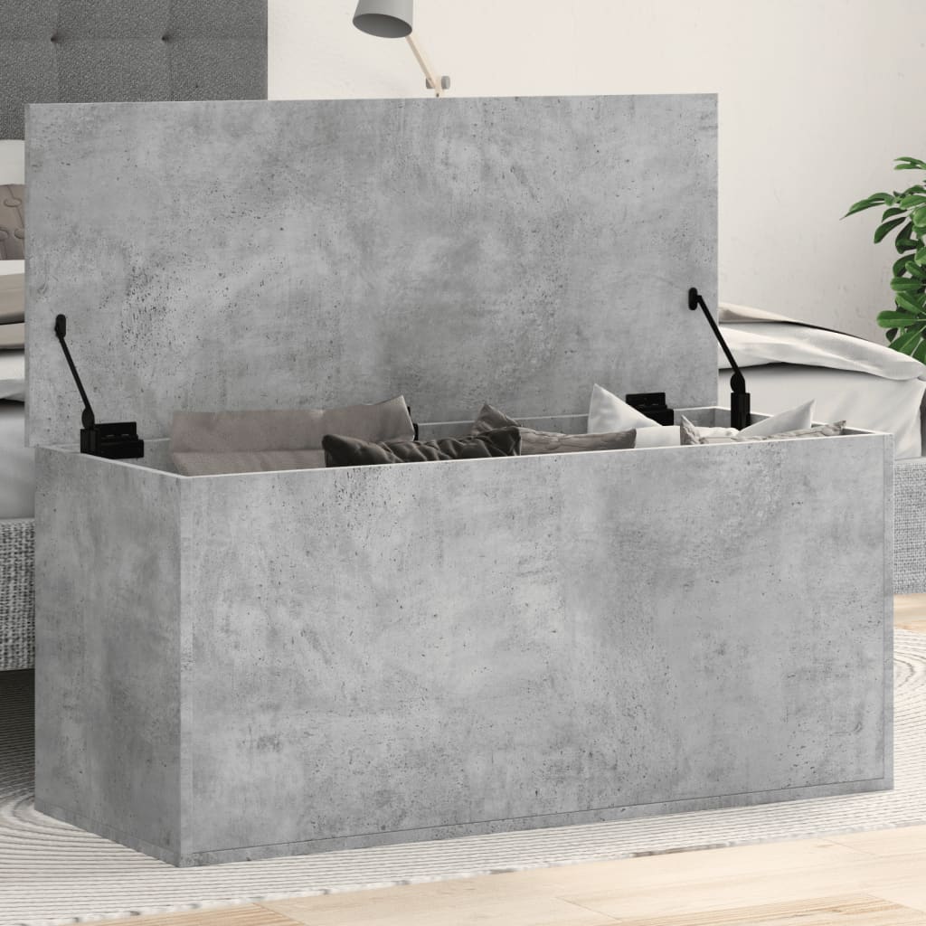 vidaXL Storage Box Concrete Grey 100x42x46 cm Engineered Wood