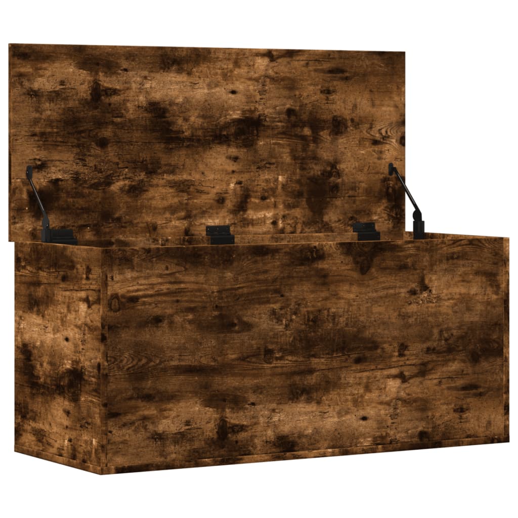 vidaXL Storage Box Smoked Oak 100x42x46 cm Engineered Wood