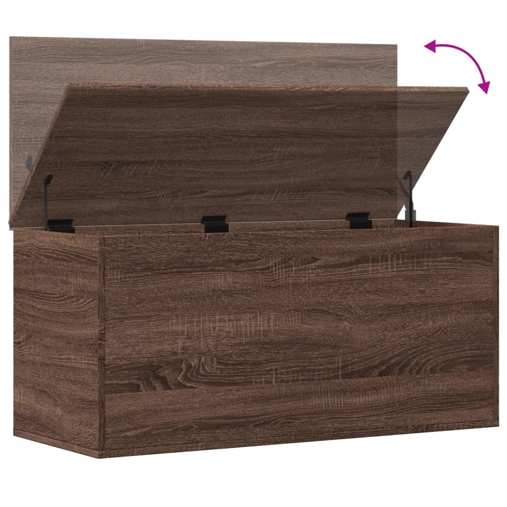 vidaXL Storage Box Brown Oak 100x42x46 cm Engineered Wood