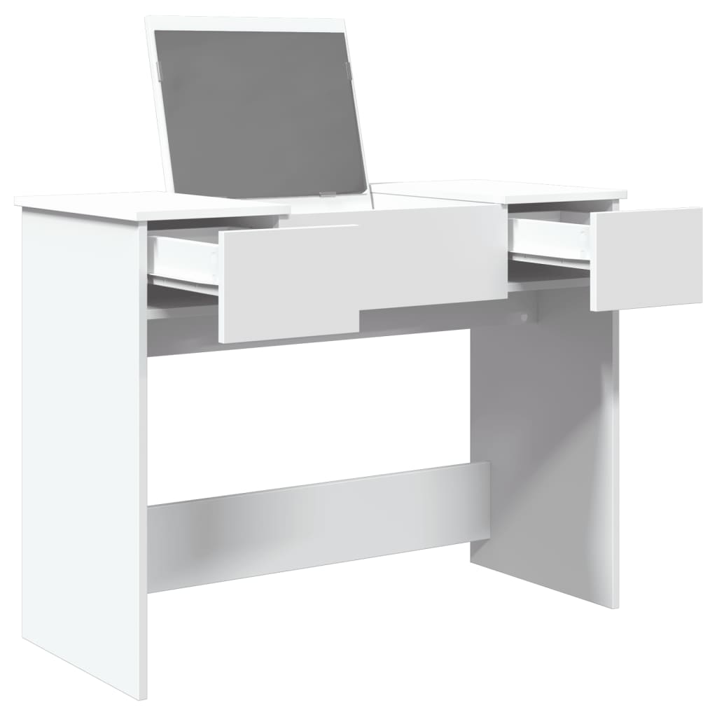 vidaXL Dressing Table with Mirror White 100x45x76 cm