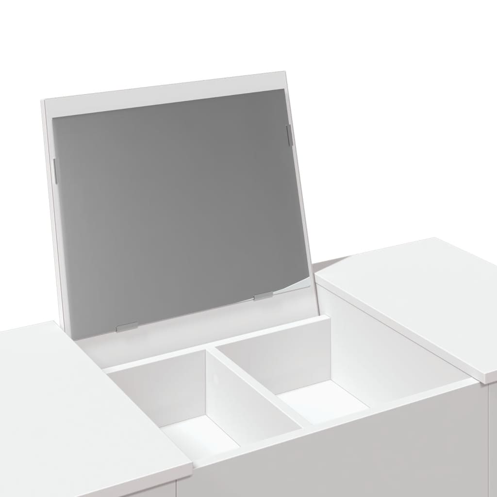 vidaXL Dressing Table with Mirror White 100x45x76 cm