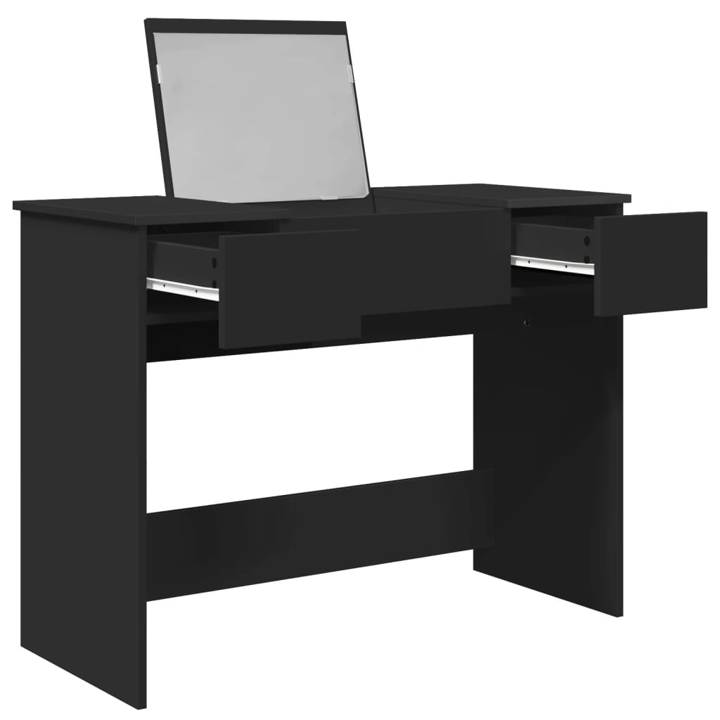 vidaXL Dressing Table with Mirror Black 100x45x76 cm