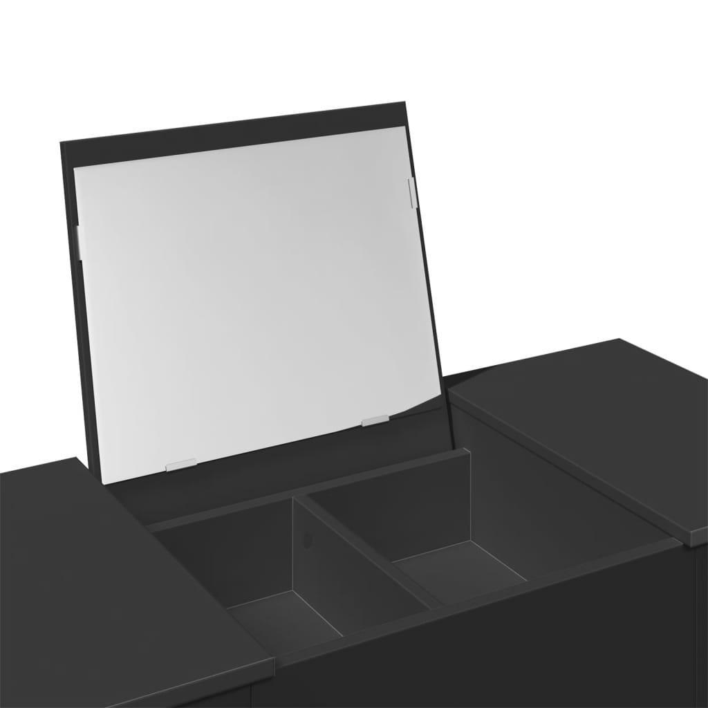 vidaXL Dressing Table with Mirror Black 100x45x76 cm