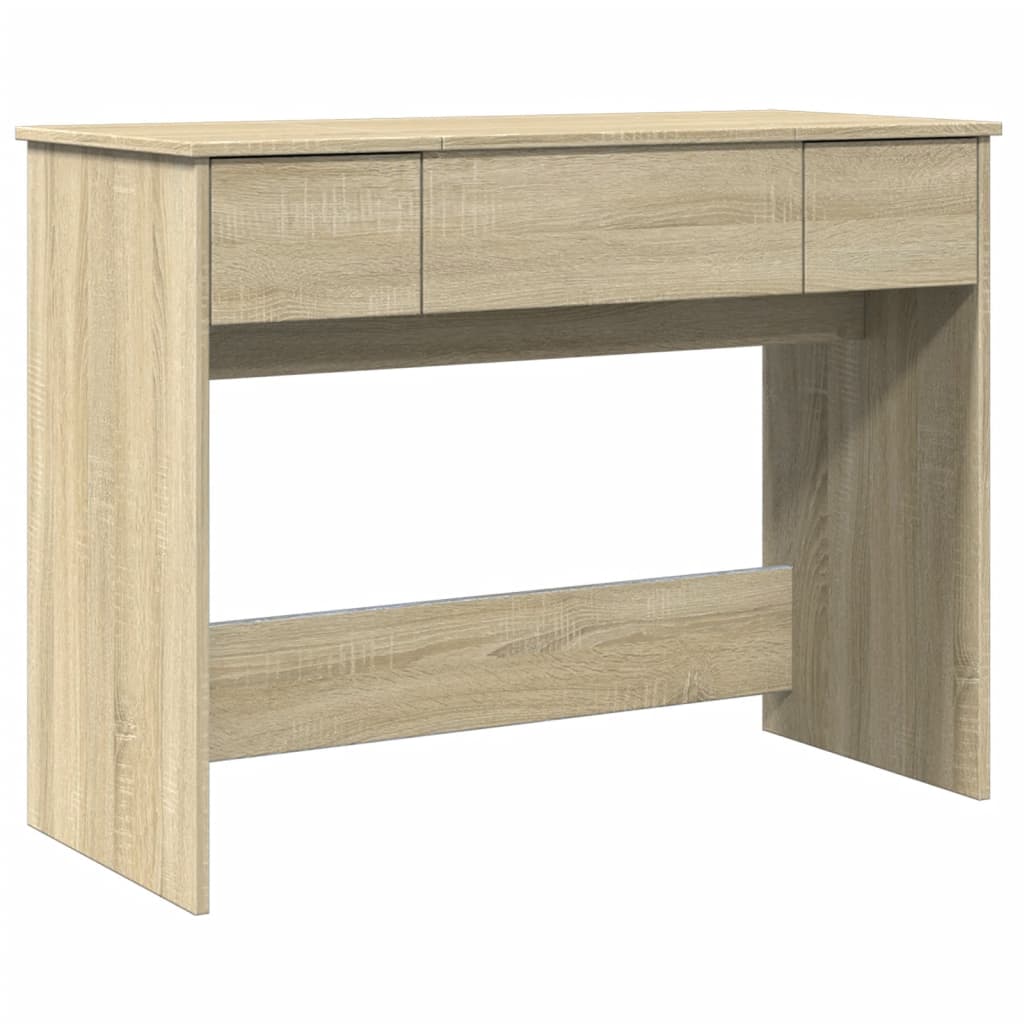 vidaXL Dressing Table with Mirror Sonoma Oak 100x45x76 cm