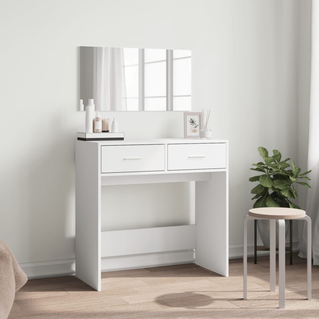 vidaXL Dressing Table with Mirror White 80x39x80 cm