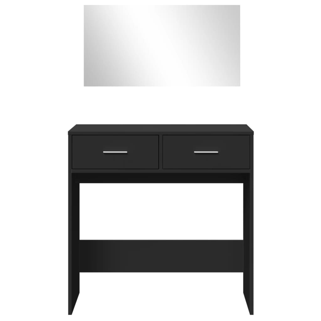 vidaXL Dressing Table with Mirror Black 80x39x80 cm