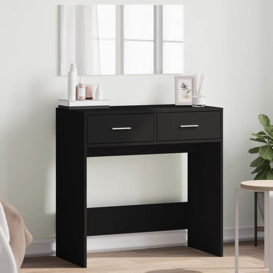 vidaXL Dressing Table with Mirror Black 80x39x80 cm