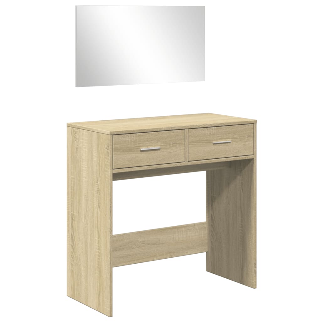 vidaXL Dressing Table with Mirror Sonoma Oak 80x39x80 cm