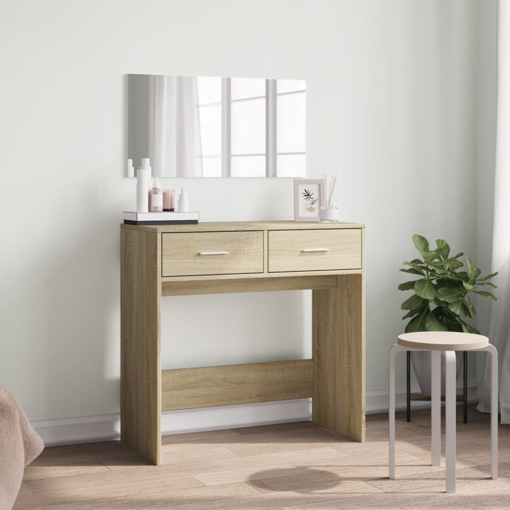 vidaXL Dressing Table with Mirror Sonoma Oak 80x39x80 cm