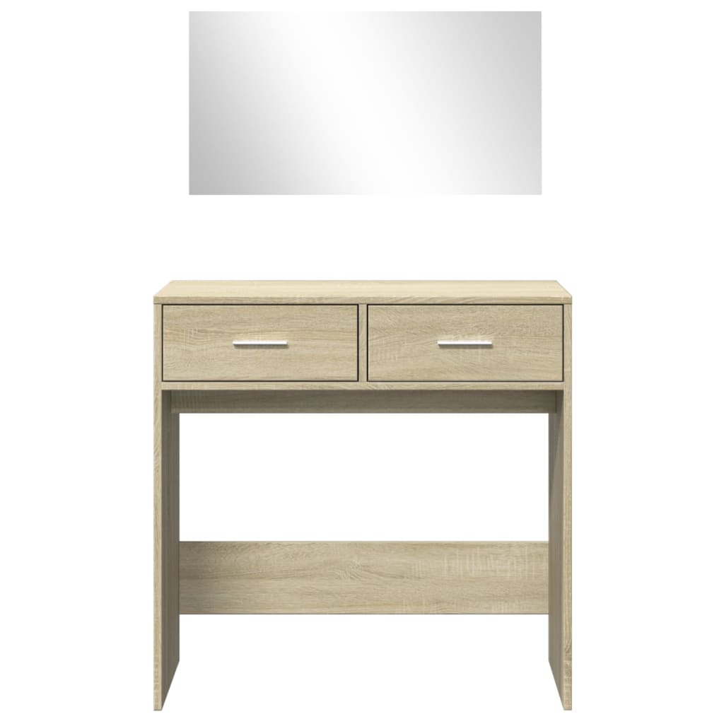 vidaXL Dressing Table with Mirror Sonoma Oak 80x39x80 cm