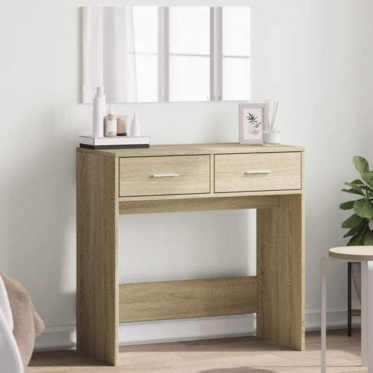 vidaXL Dressing Table with Mirror Sonoma Oak 80x39x80 cm