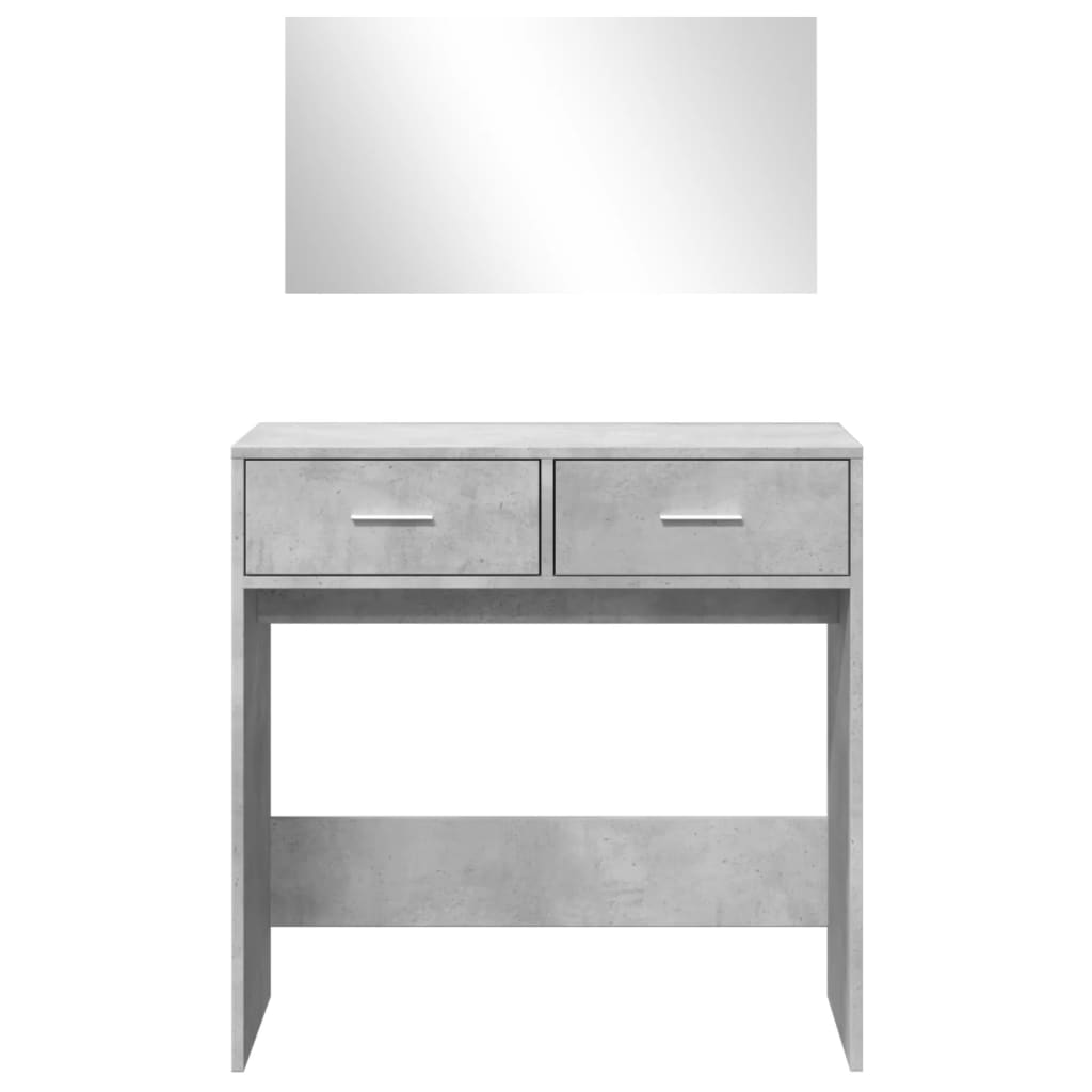 vidaXL Dressing Table with Mirror Concrete Grey 80x39x80 cm