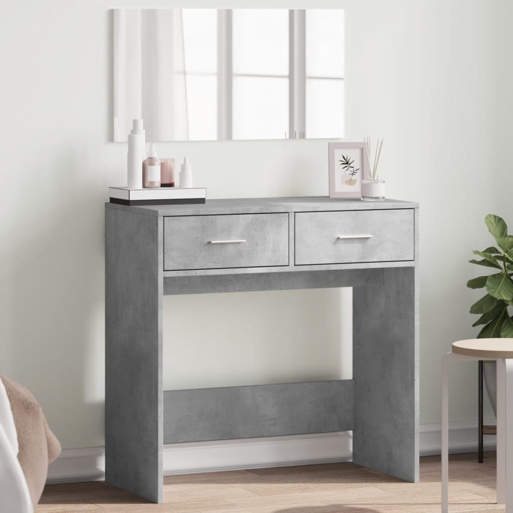 vidaXL Dressing Table with Mirror Concrete Grey 80x39x80 cm