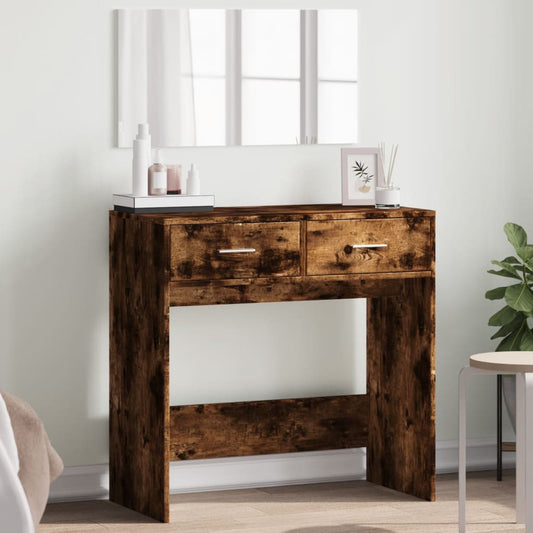 vidaXL Dressing Table with Mirror Smoked Oak 80x39x80 cm