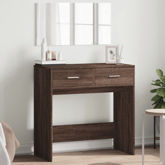 vidaXL Dressing Table with Mirror Brown Oak 80x39x80 cm