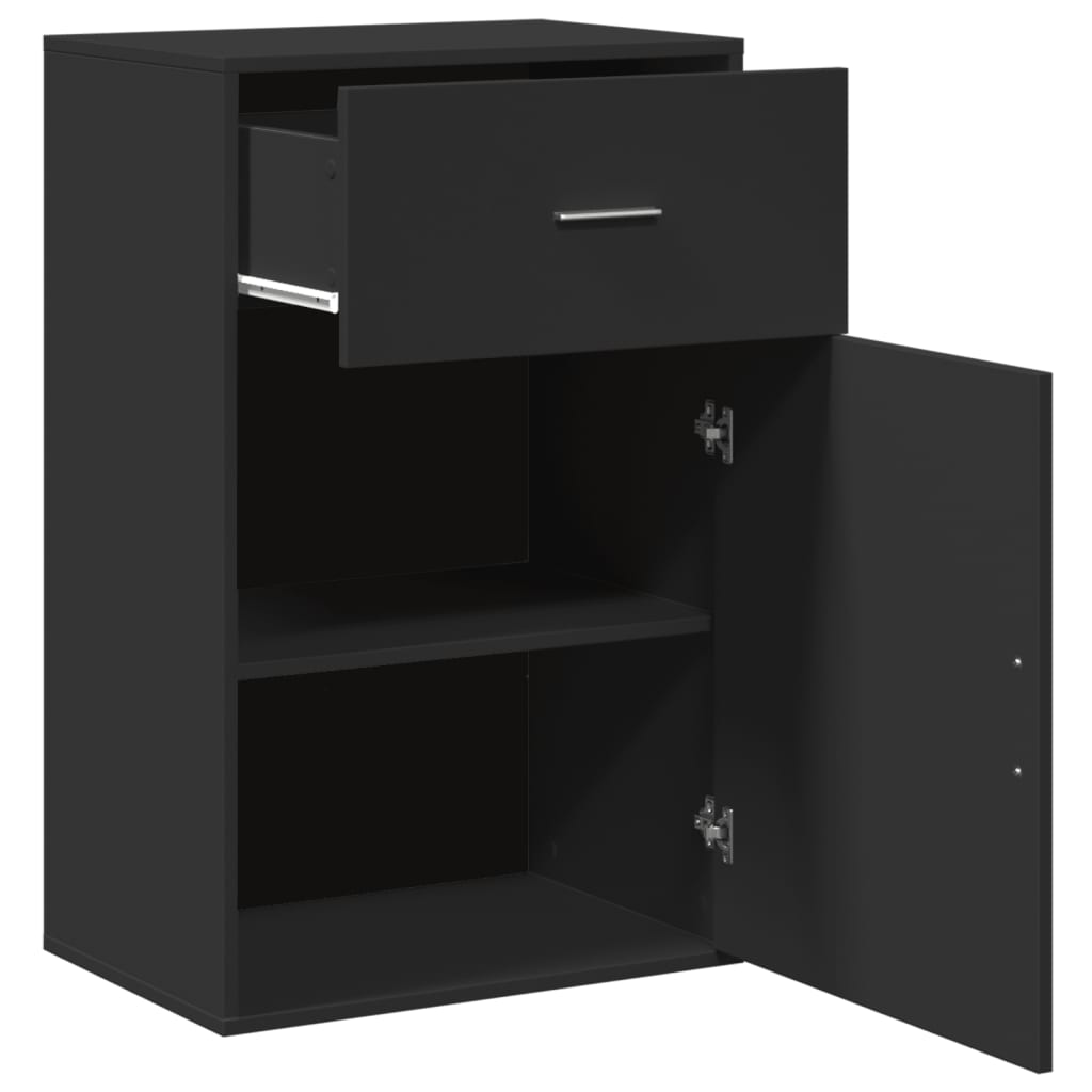 vidaXL Storage Cabinet Black 56.5x39x90 cm Engineered Wood