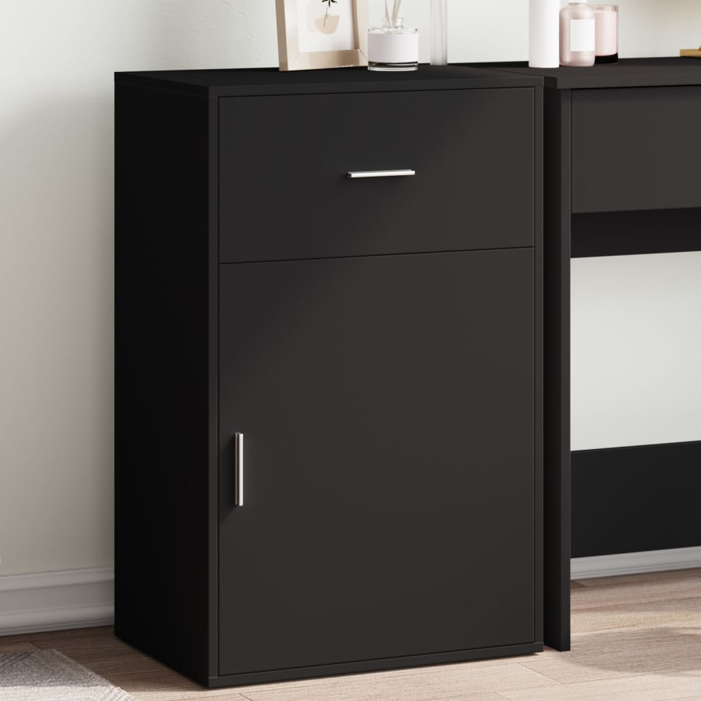 vidaXL Storage Cabinet Black 56.5x39x90 cm Engineered Wood