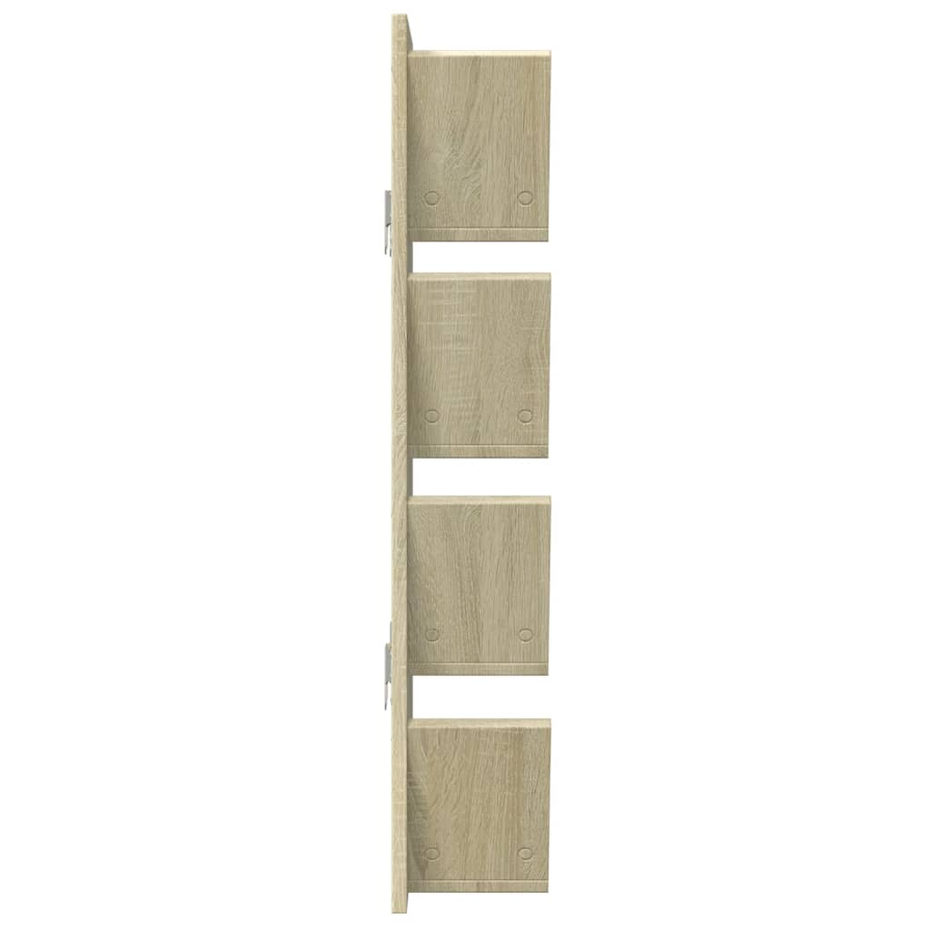 vidaXL Wall Bookshelf 4-Tier Sonoma Oak 33x16x90 cm