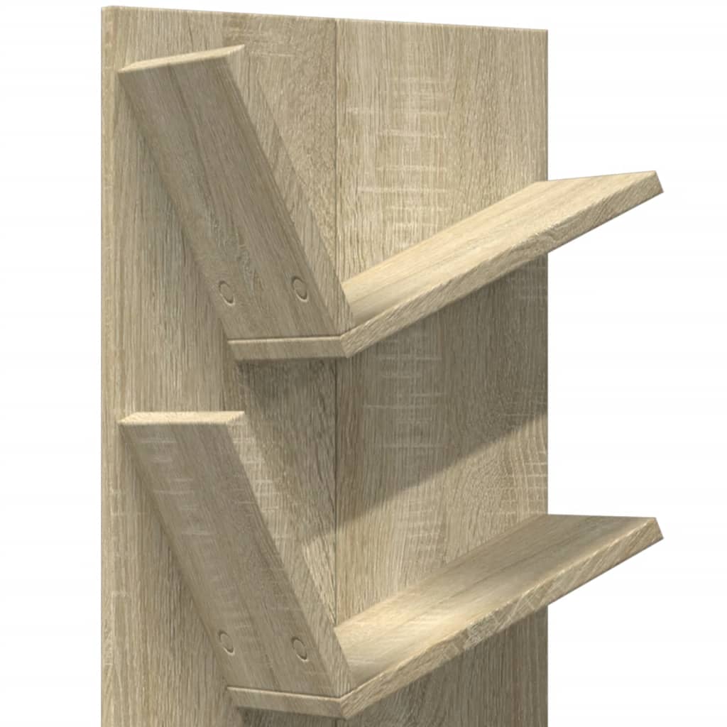 vidaXL Wall Bookshelf 4-Tier Sonoma Oak 33x16x90 cm