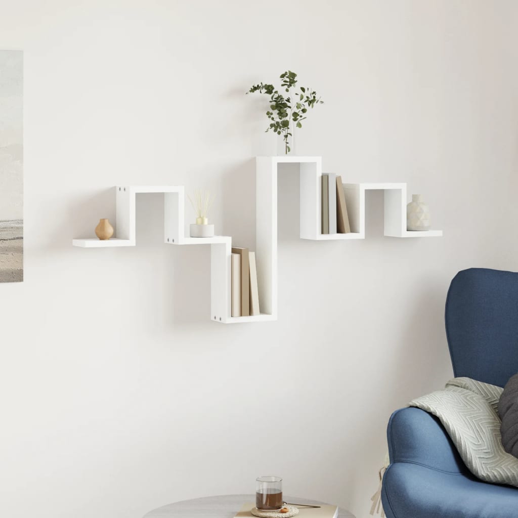 Wall Shelf White 104.5x10x43 cm Engineered Wood