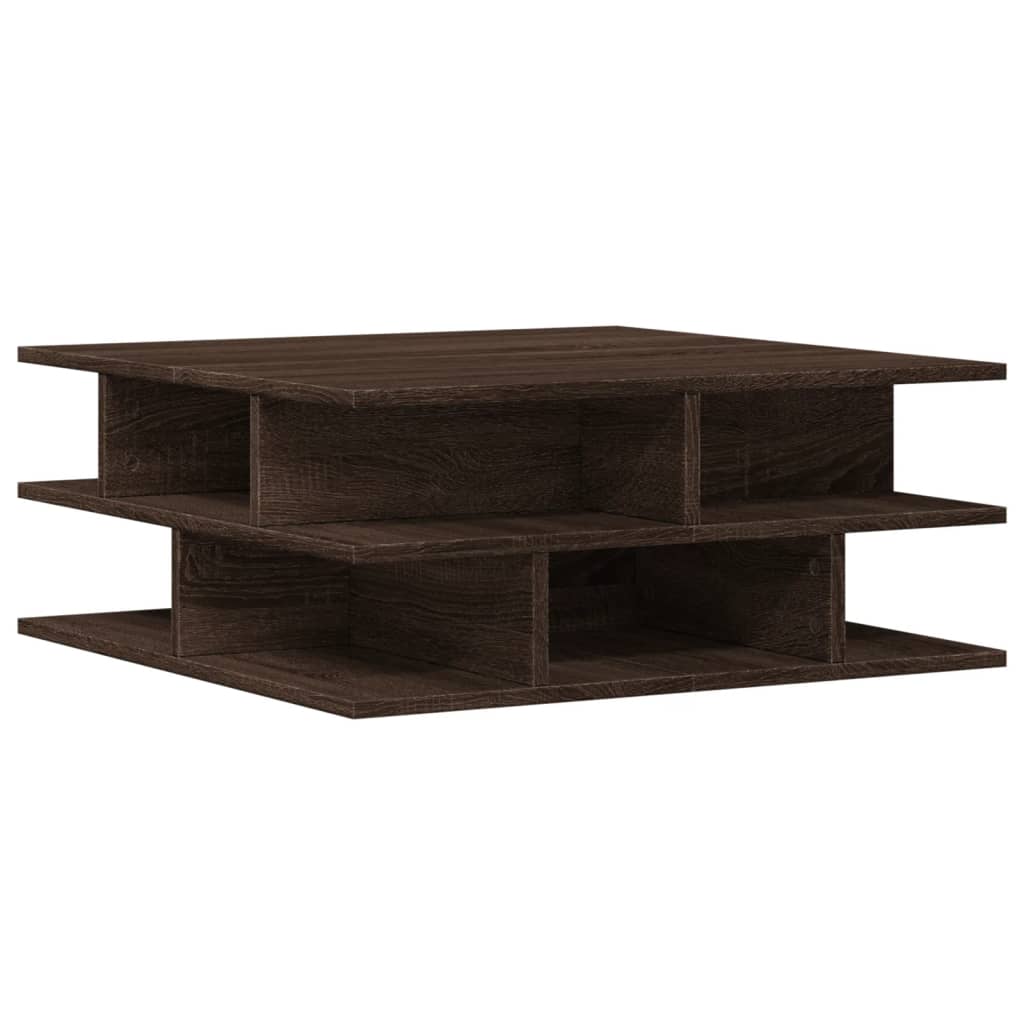 Coffee Table Brown Oak 70x70x29 cm Engineered Wood