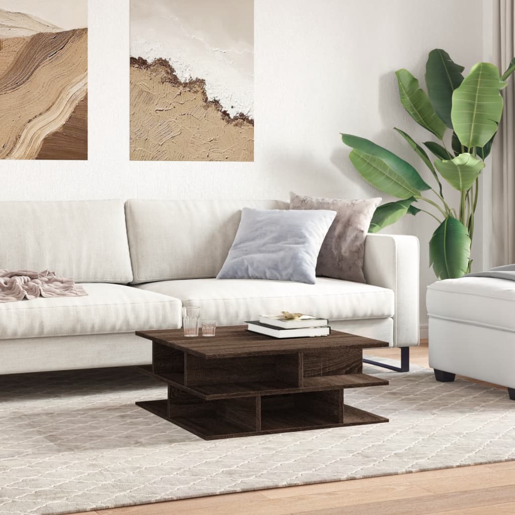 Coffee Table Brown Oak 70x70x29 cm Engineered Wood
