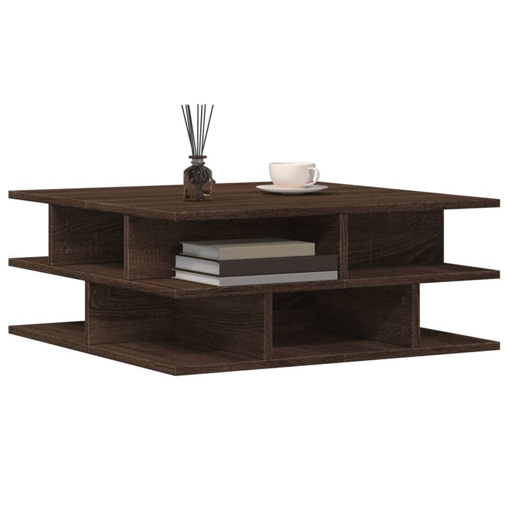 Coffee Table Brown Oak 70x70x29 cm Engineered Wood