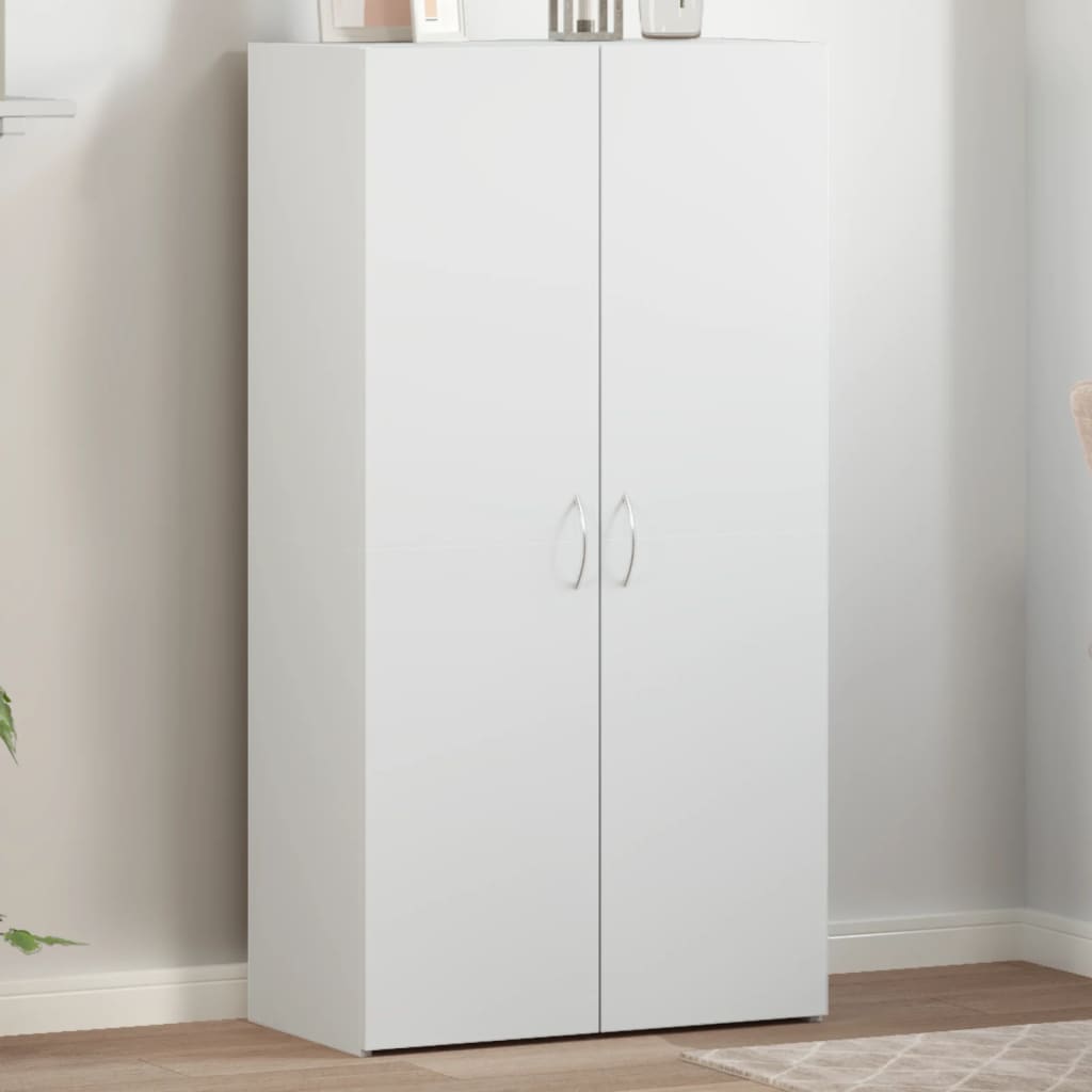File Cabinet White 60x32x115 cm Engineered Wood