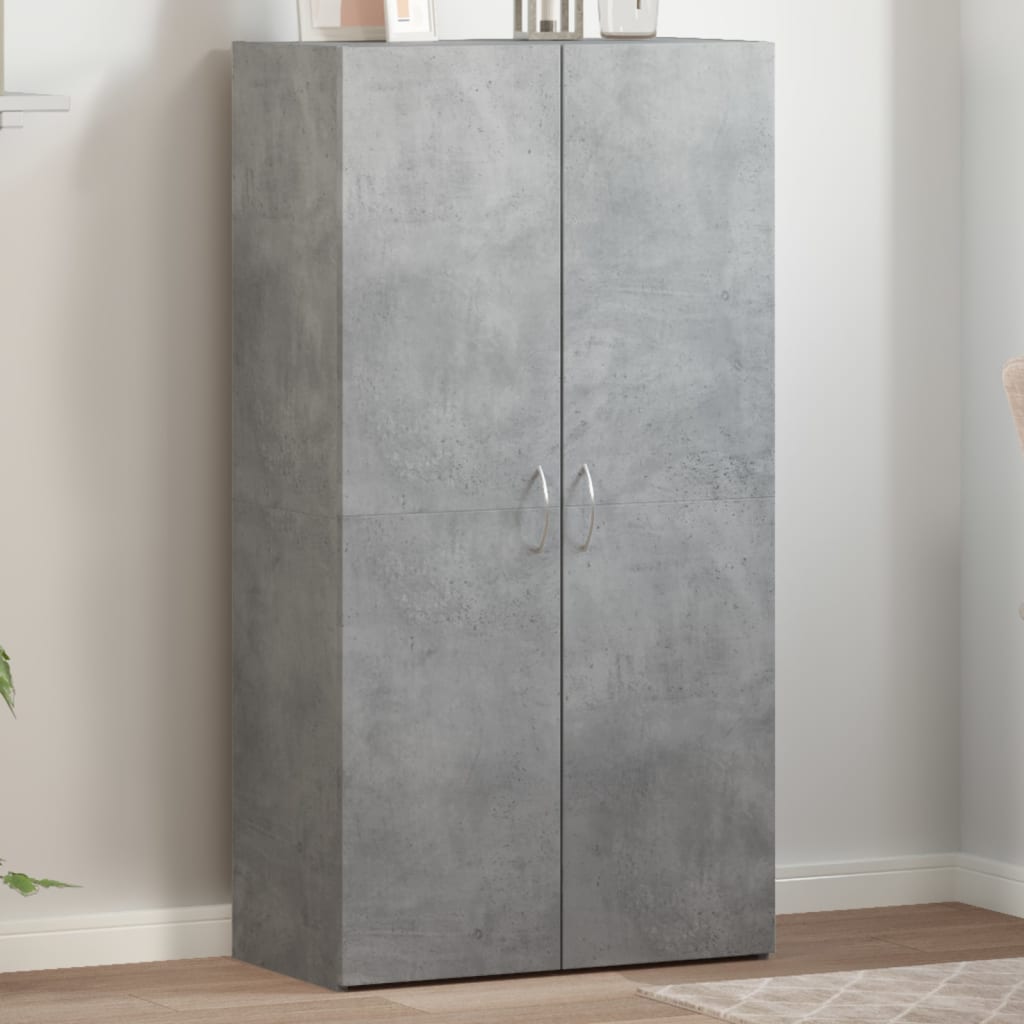File Cabinet Concrete Grey 60x32x115 cm Engineered Wood