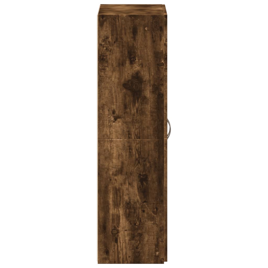File Cabinet Smoked Oak 60x32x115 cm Engineered Wood