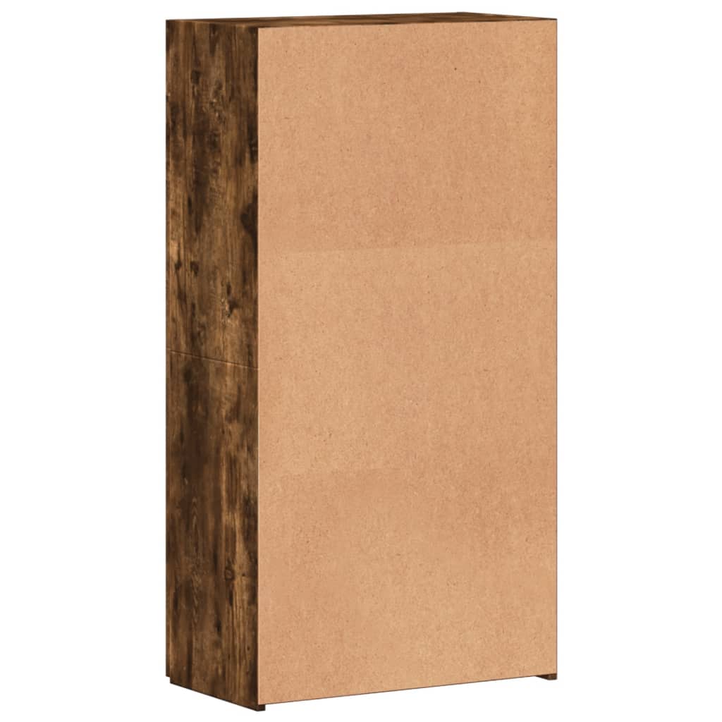 File Cabinet Smoked Oak 60x32x115 cm Engineered Wood