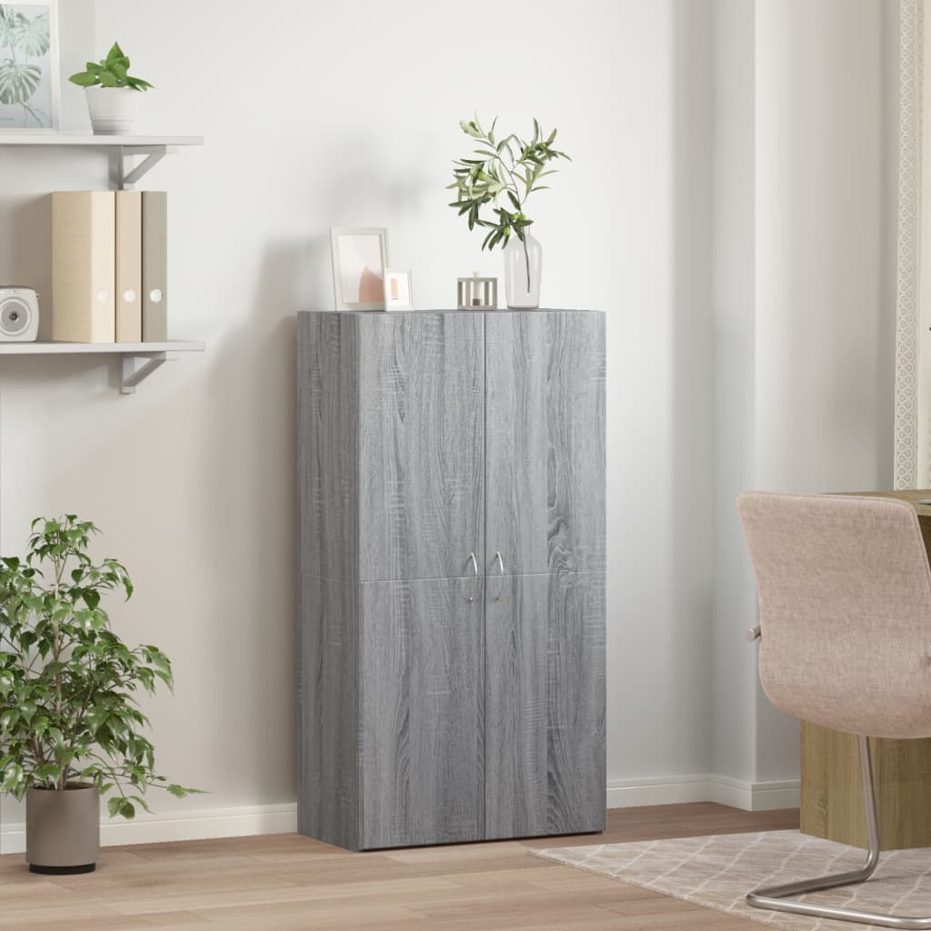 File Cabinet Grey Sonoma 60x32x115 cm Engineered Wood