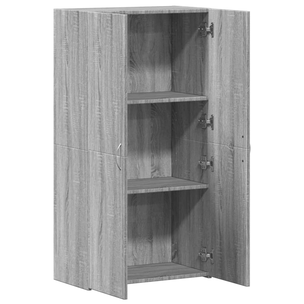 File Cabinet Grey Sonoma 60x32x115 cm Engineered Wood