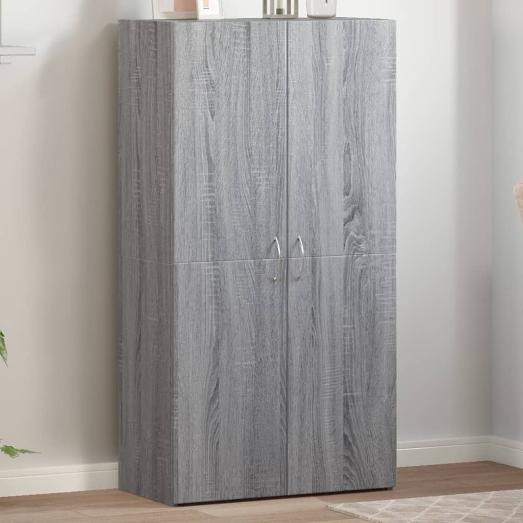 File Cabinet Grey Sonoma 60x32x115 cm Engineered Wood