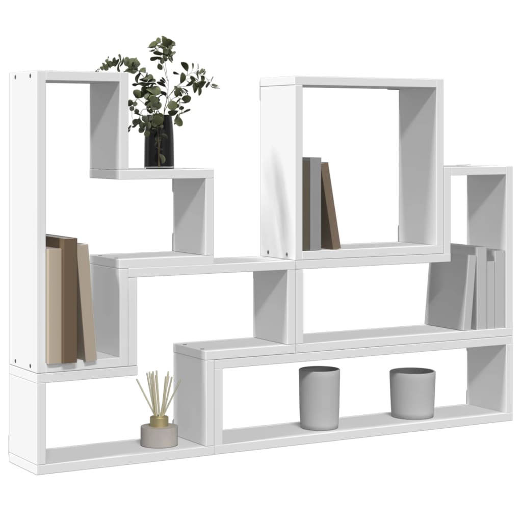 vidaXL Wall Shelf White 96x12x64 cm Engineered Wood