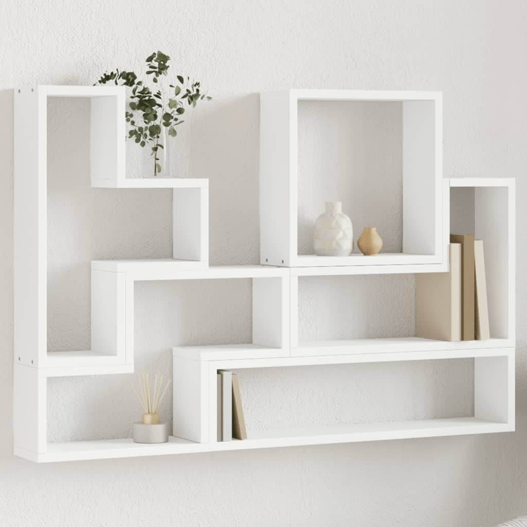 vidaXL Wall Shelf White 96x12x64 cm Engineered Wood