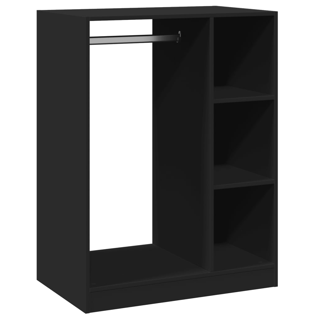 vidaXL Wardrobe Black 77x48x102 cm Engineered Wood