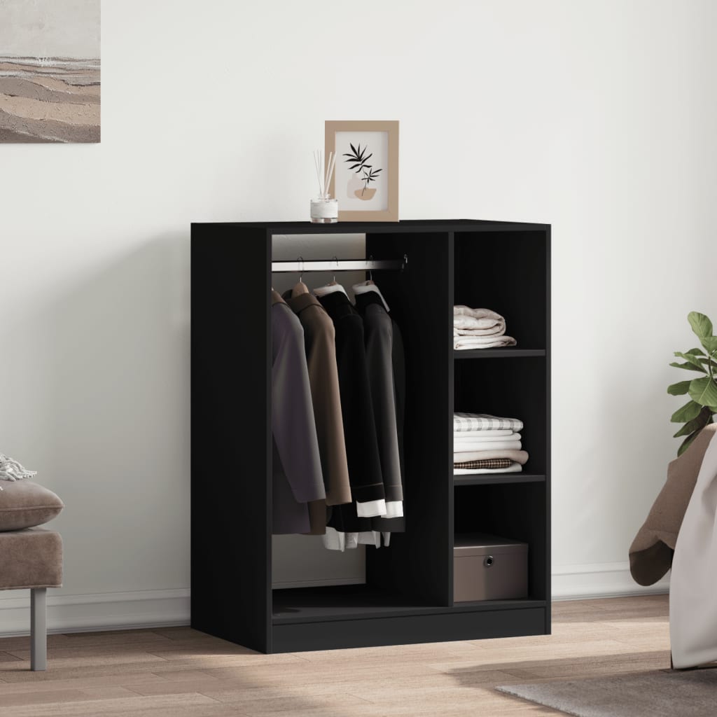 vidaXL Wardrobe Black 77x48x102 cm Engineered Wood